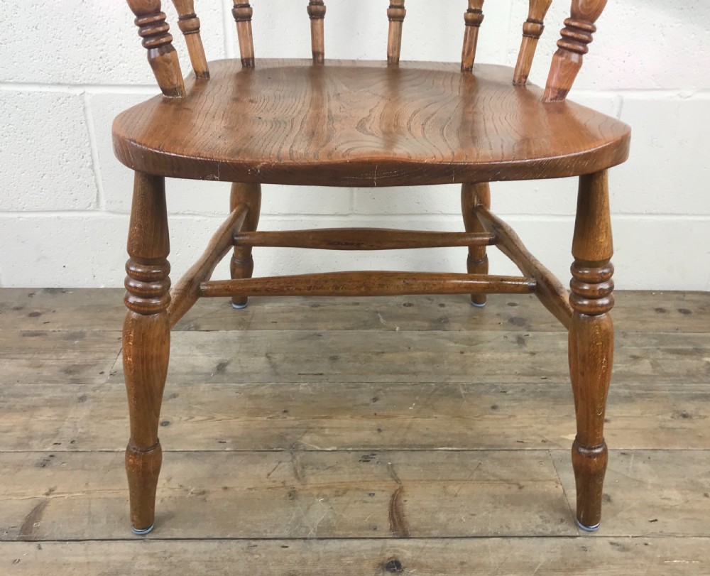 Antique Beech and Elm Smoker’s Bow Armchair View VIII