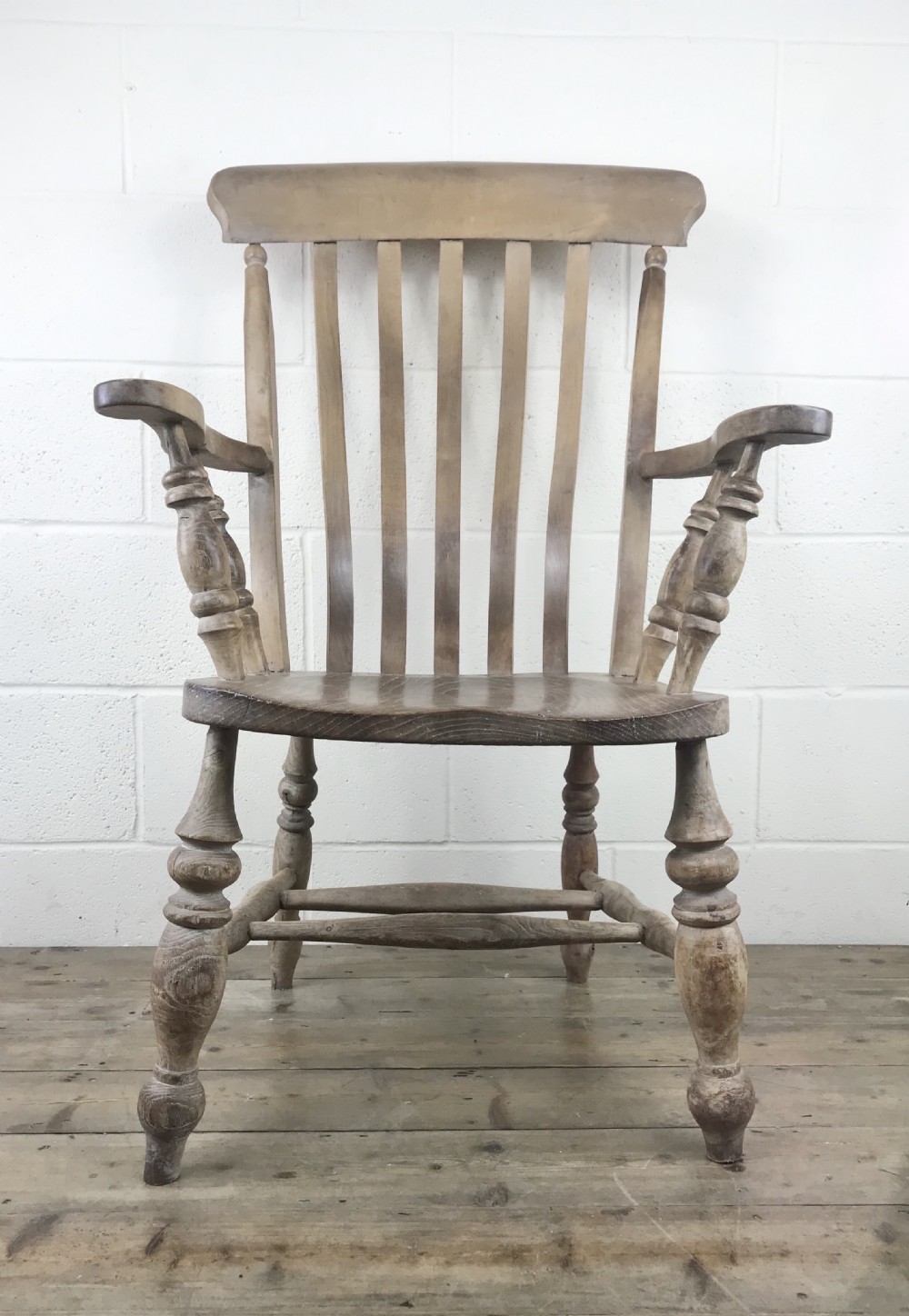 Antique Beech and Elm Farmhouse Windsor Armchair View III