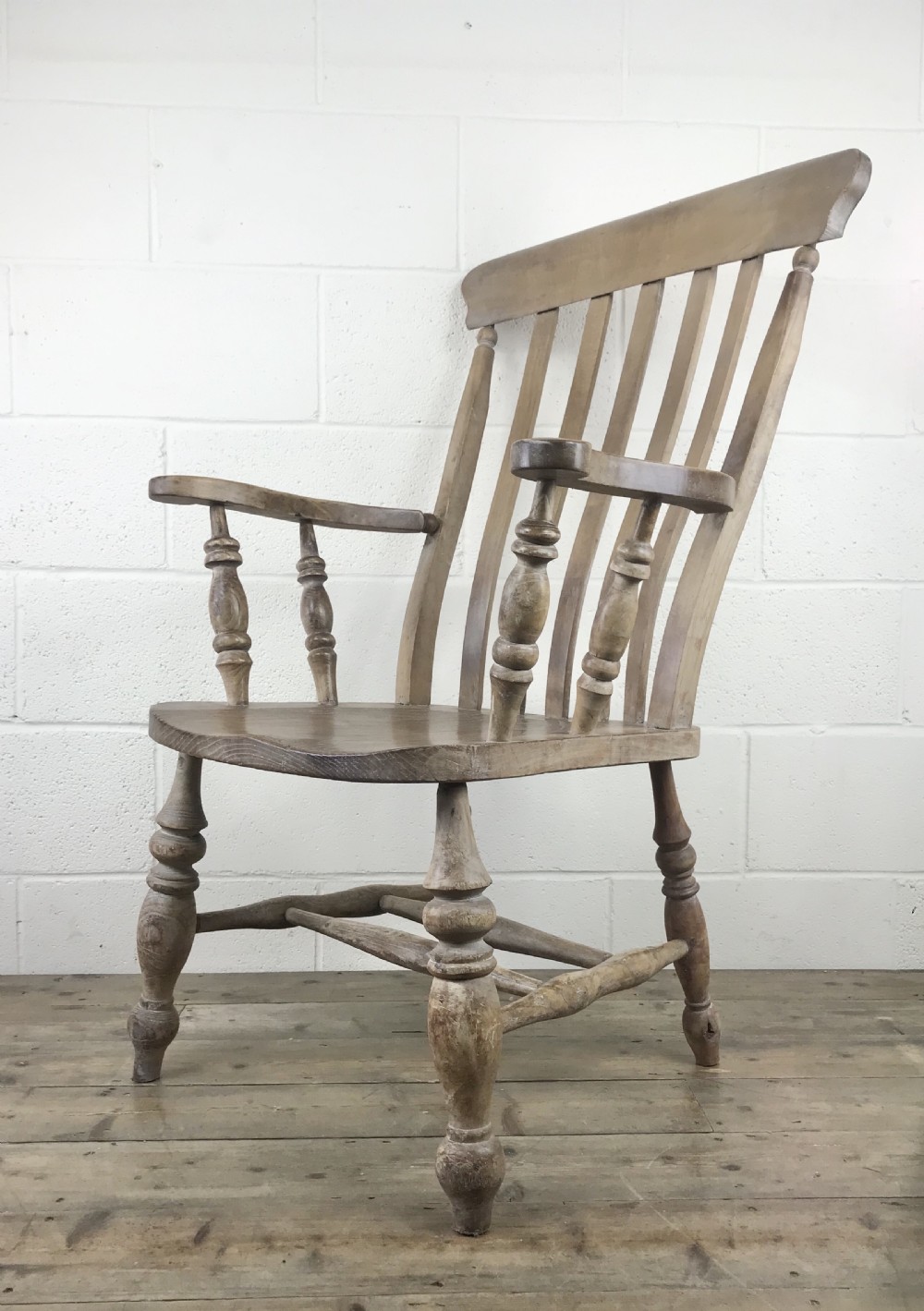 Antique Beech and Elm Farmhouse Windsor Armchair View IV