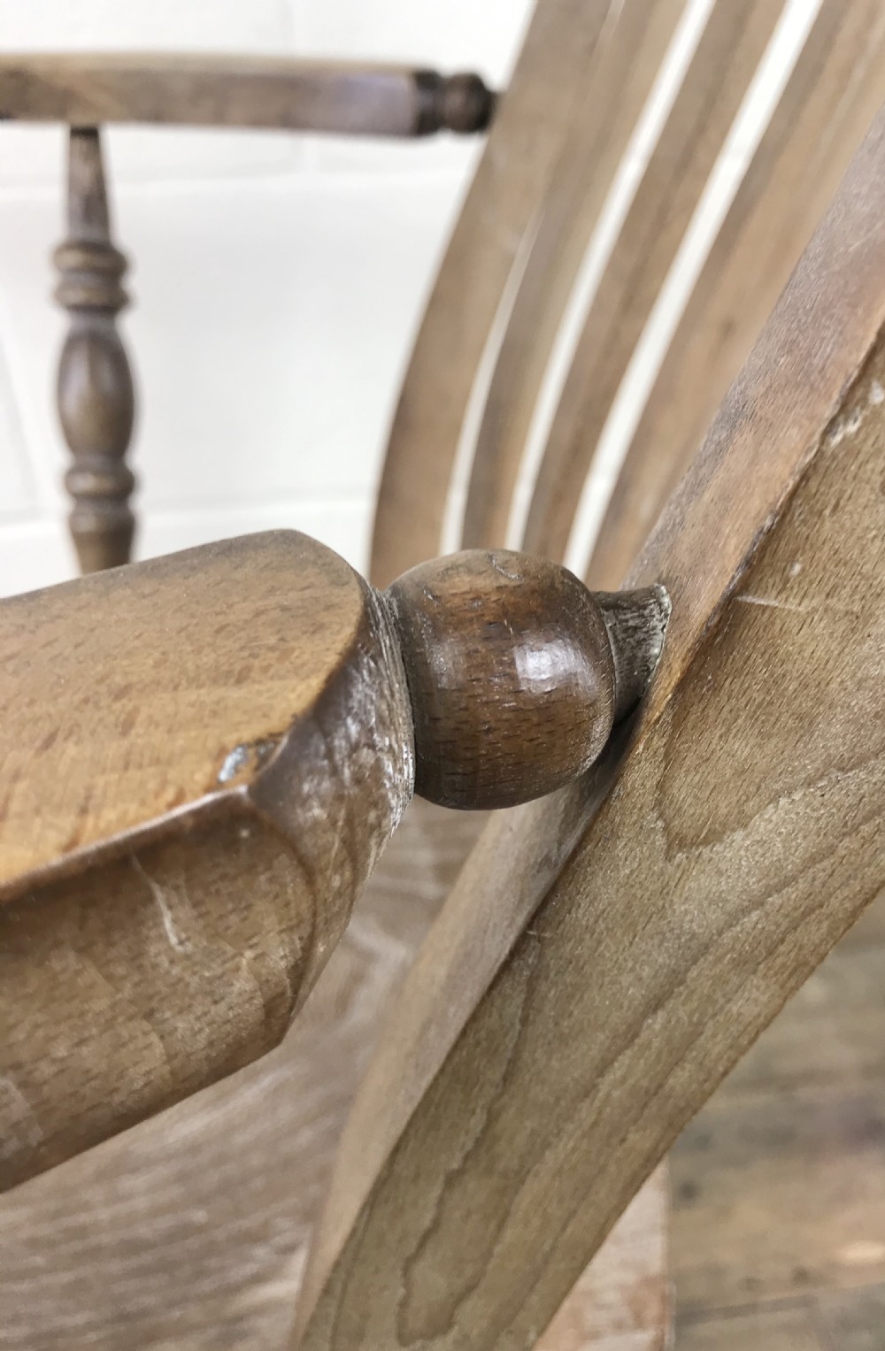 Antique Beech and Elm Farmhouse Windsor Armchair View VII