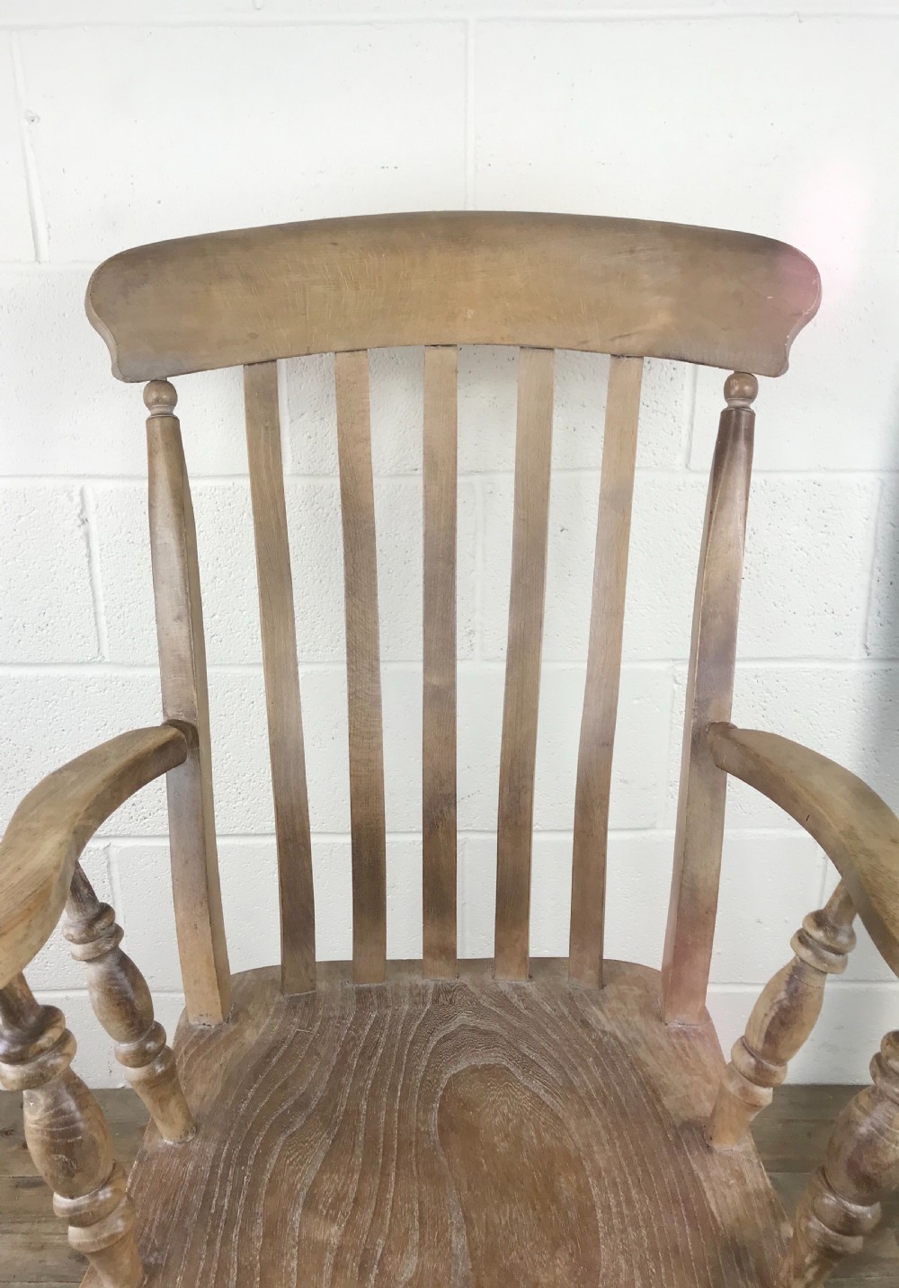 Antique Beech and Elm Farmhouse Windsor Armchair View IX