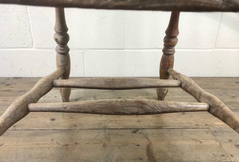 Antique Beech and Elm Farmhouse Windsor Armchair View XII