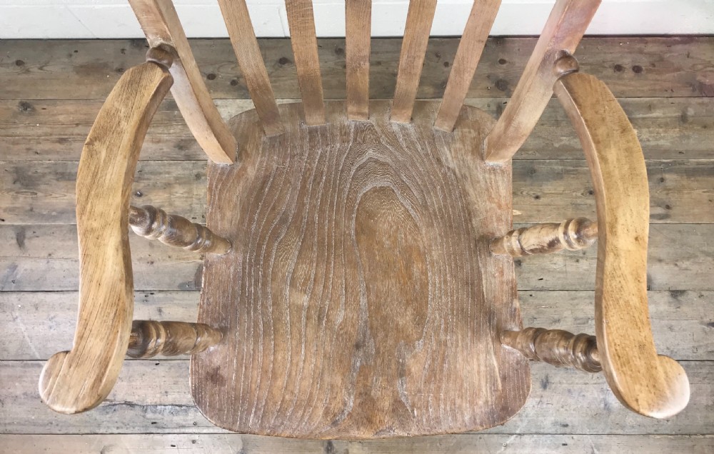 Antique Beech and Elm Farmhouse Windsor Armchair View XIII