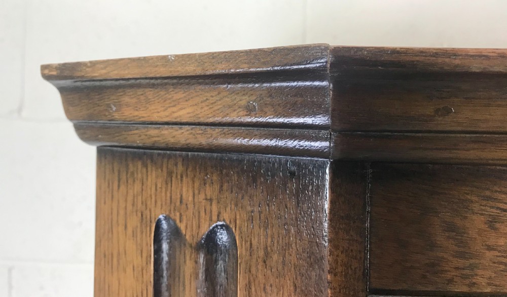 Early 20th Century Oak Linen Fold Hall Cupboard – By L. Marcus Ltd. View V