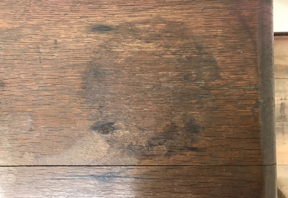 Antique 18th Century Oak Coffer with Carved Detail View III