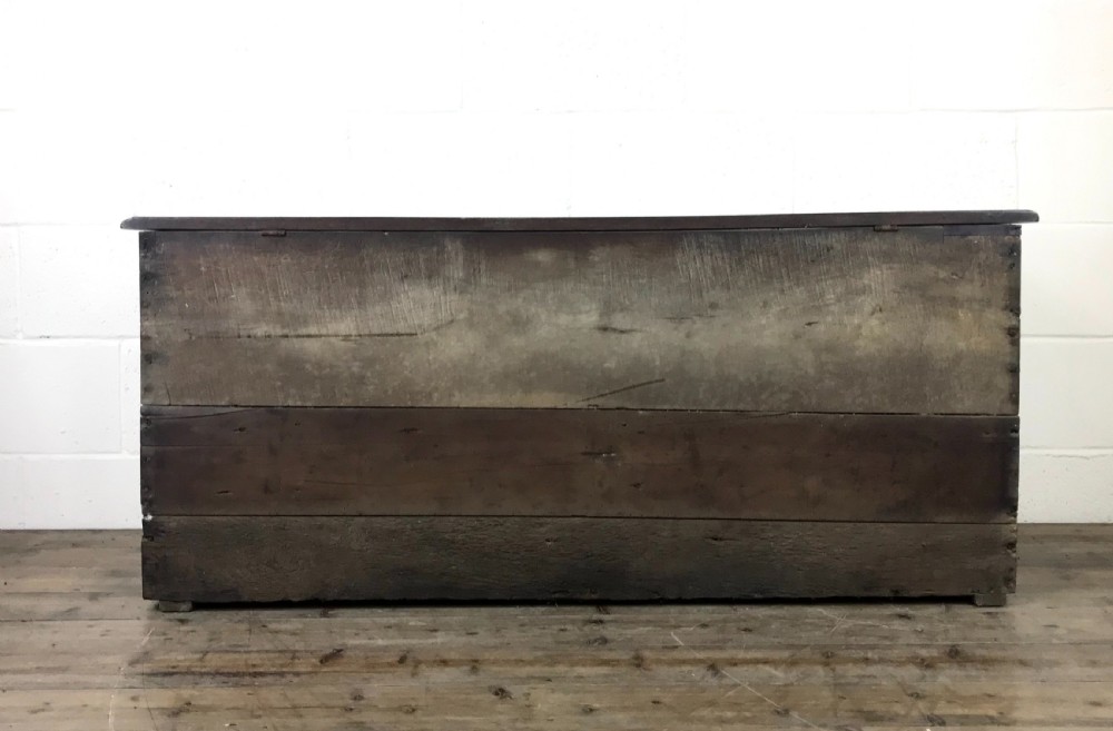 Antique 18th Century Oak Coffer with Carved Detail View XIII