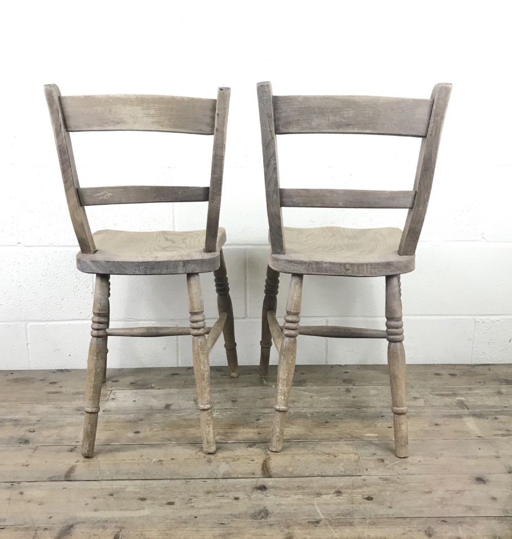 Pair of Antique Bar Back Farmhouse Chairs View III