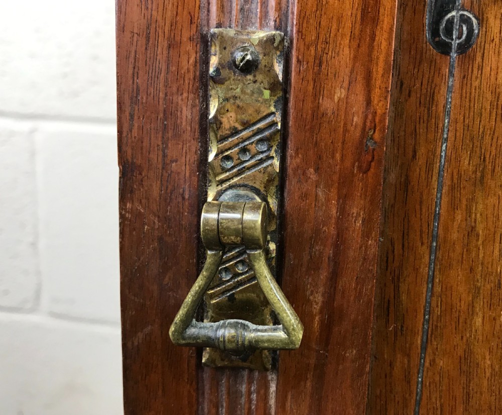 Antique Mahogany Single Door Cupboard with Painted Detail View VIII
