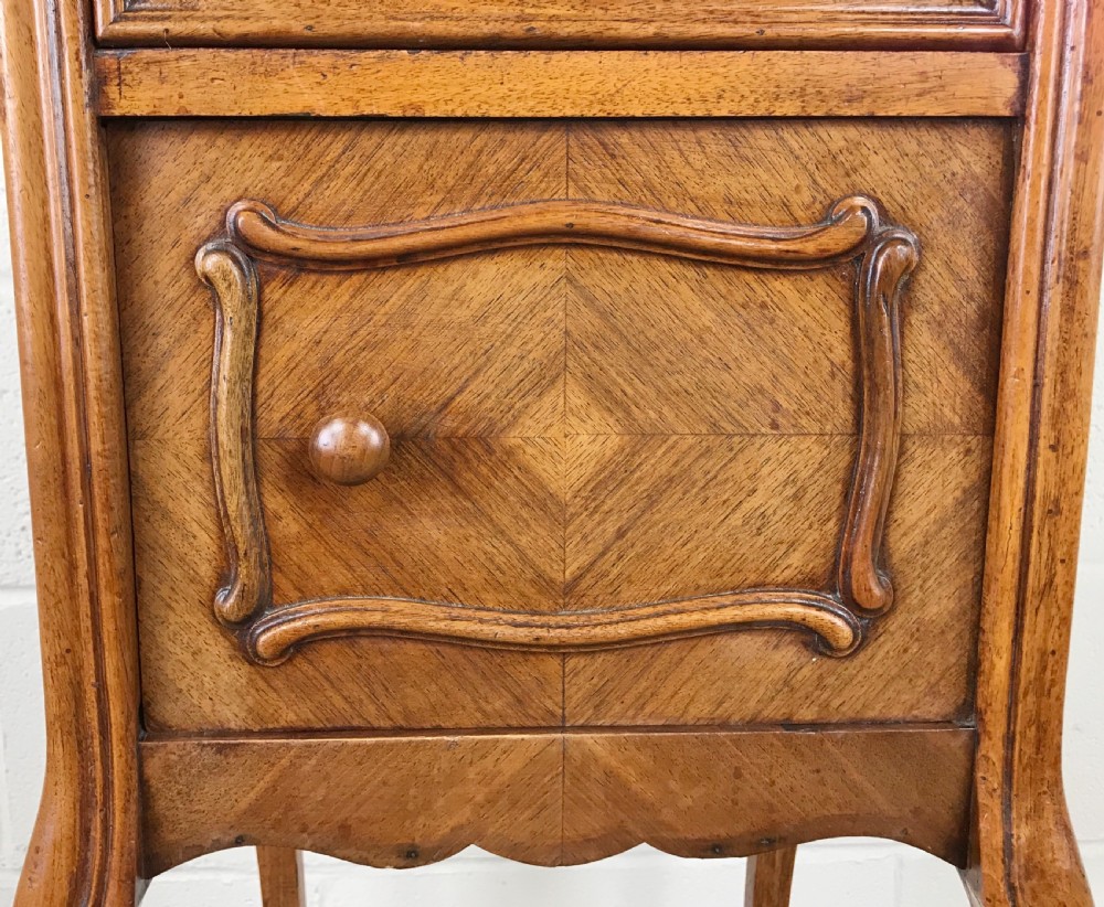 French Walnut and Marble Bedside Cupboard View VI