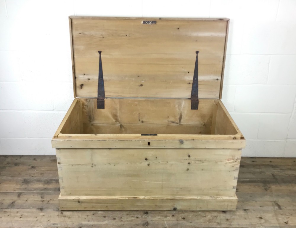 Victorian Antique Pine Trunk View III
