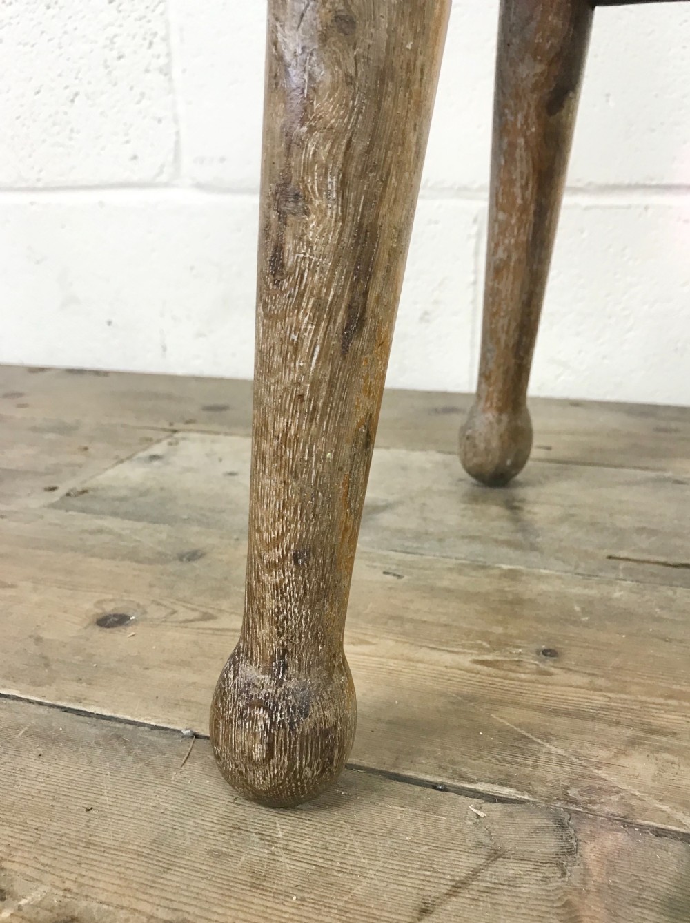Antique 19th Century Elm Farmhouse Stool View VII
