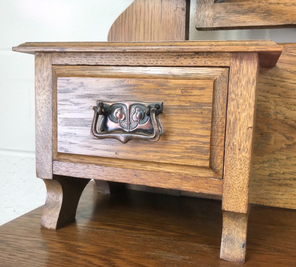 Antique Edwardian Oak Dressing Table Chest View III