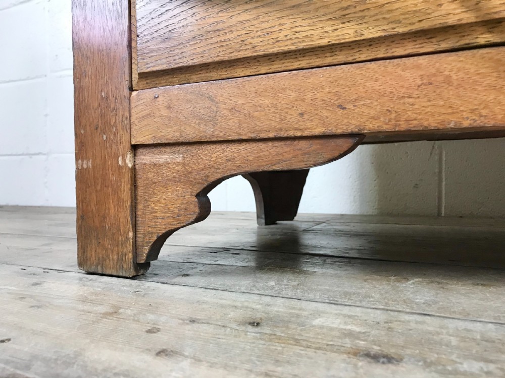 Antique Edwardian Oak Mirror Wardrobe View VII