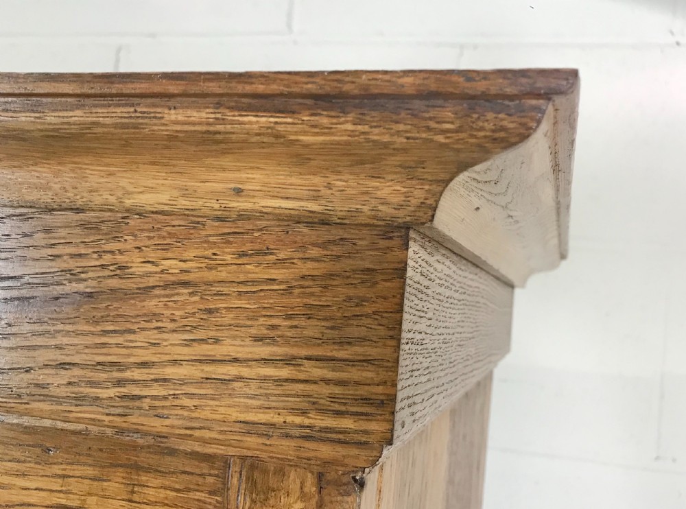 Antique Edwardian Oak Mirror Wardrobe View VIII