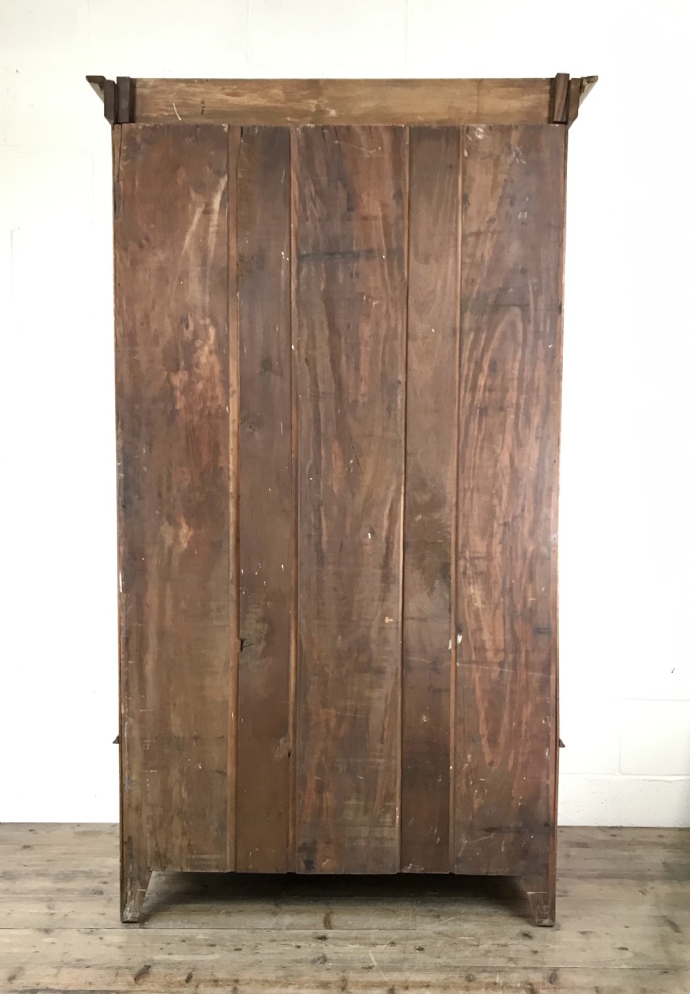 Antique Edwardian Oak Mirror Wardrobe View X