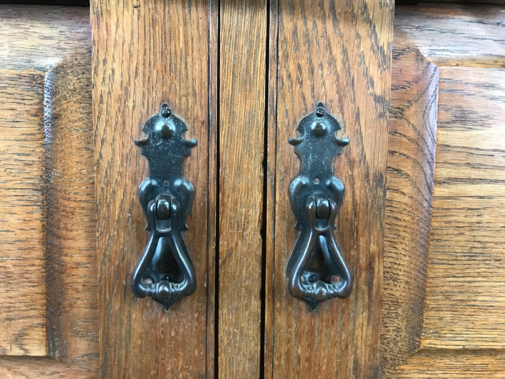 Antique Edwardian Oak and Marble Washstand View VII