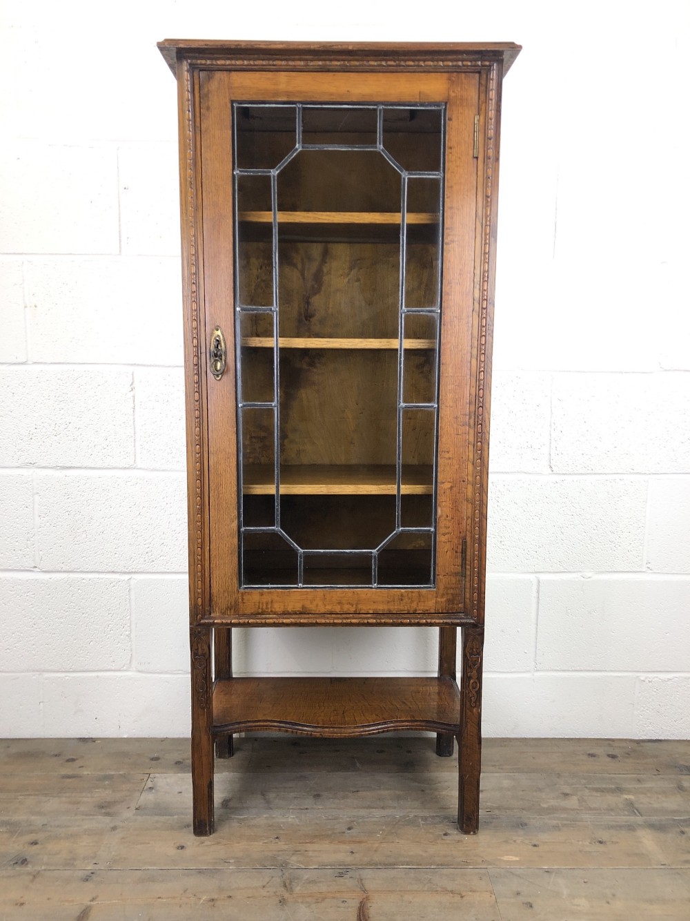 Antique Oak Glazed Display Cabinet