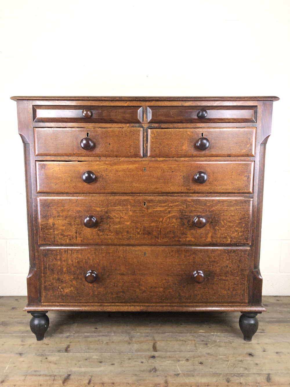Antique Welsh Oak and Mahogany Chest of Drawers
