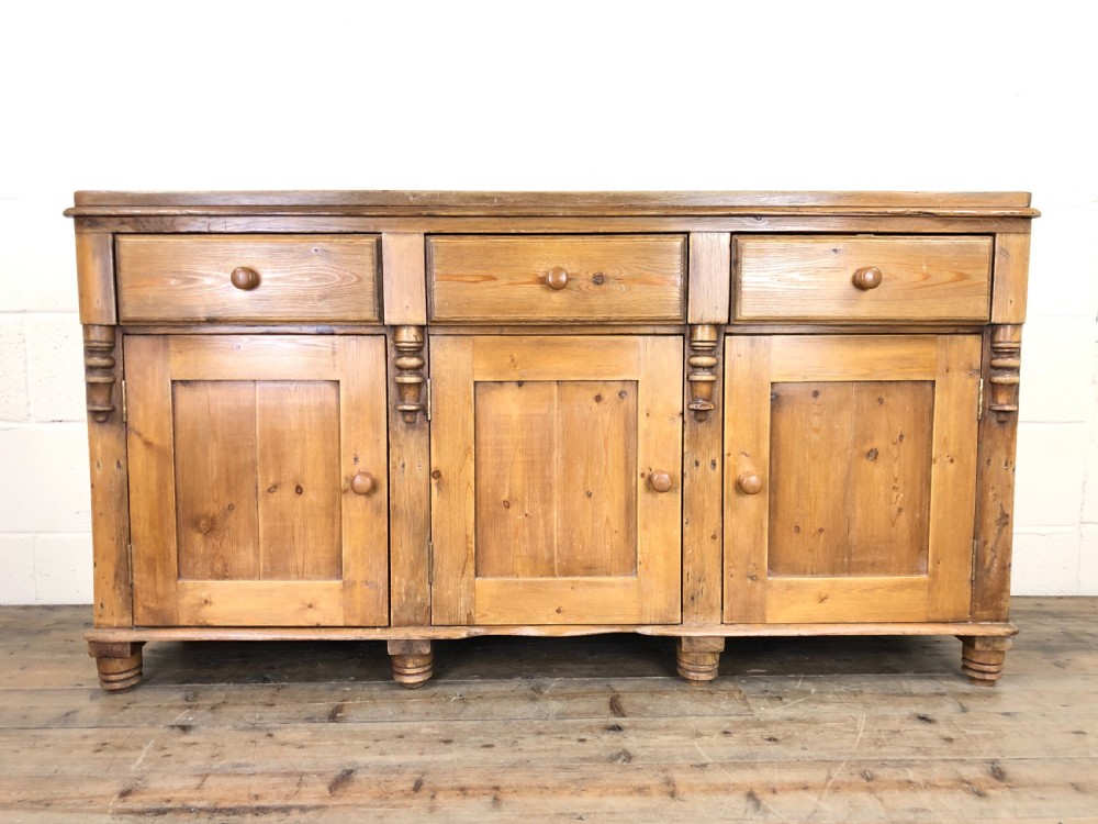 Rustic Antique Pine Dresser Base Sideboard
