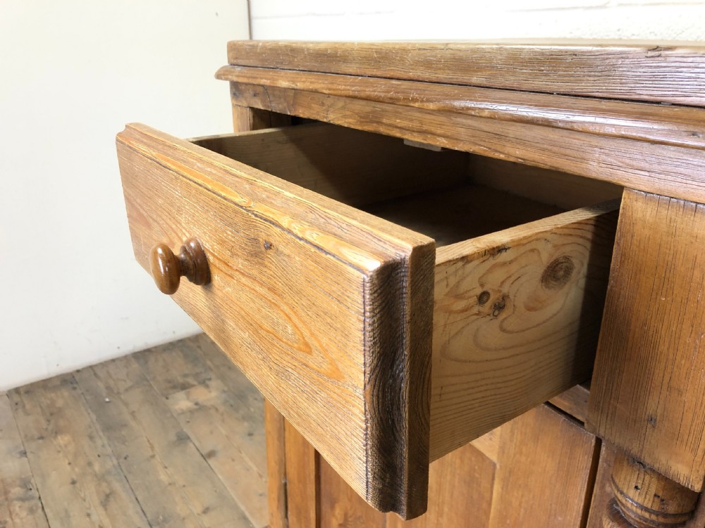 Rustic Antique Pine Dresser Base Sideboard View VI