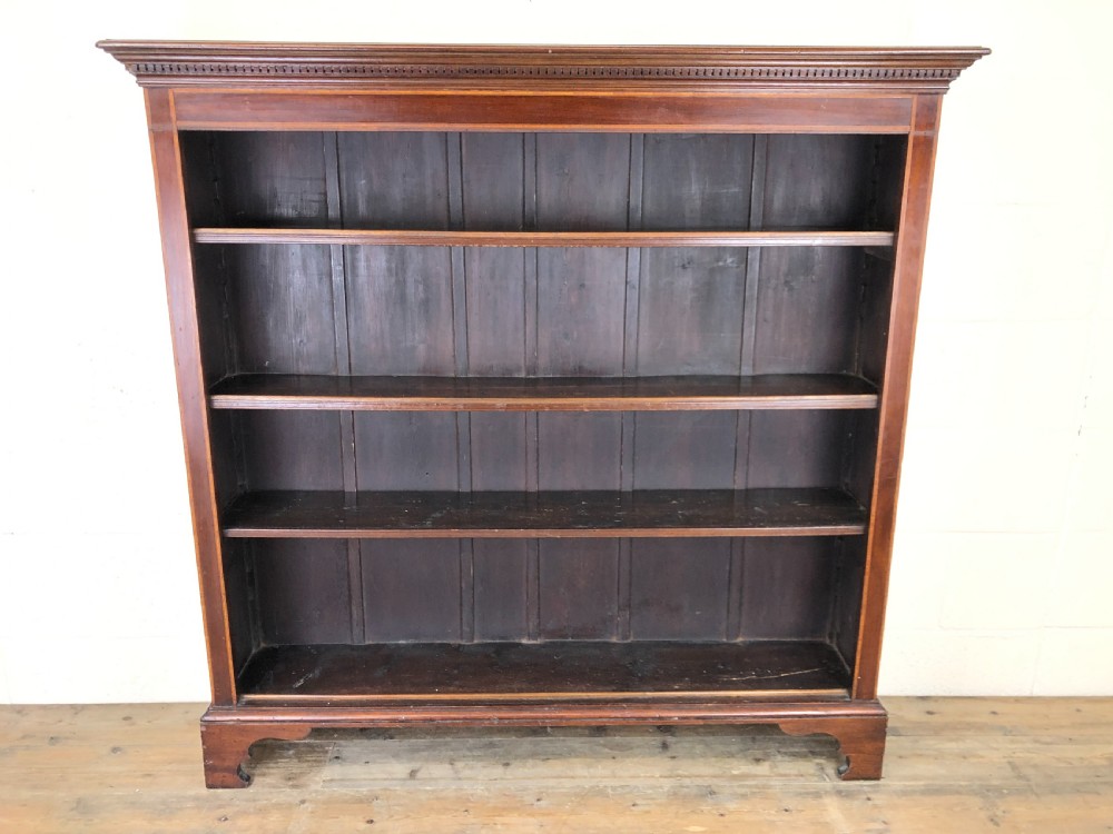 Victorian Inlaid Mahogany Freestanding Open Bookcase