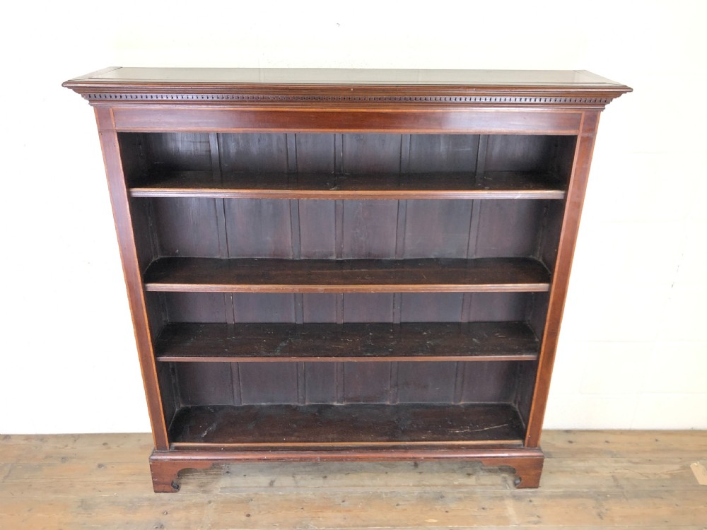 Victorian Inlaid Mahogany Freestanding Open Bookcase View II