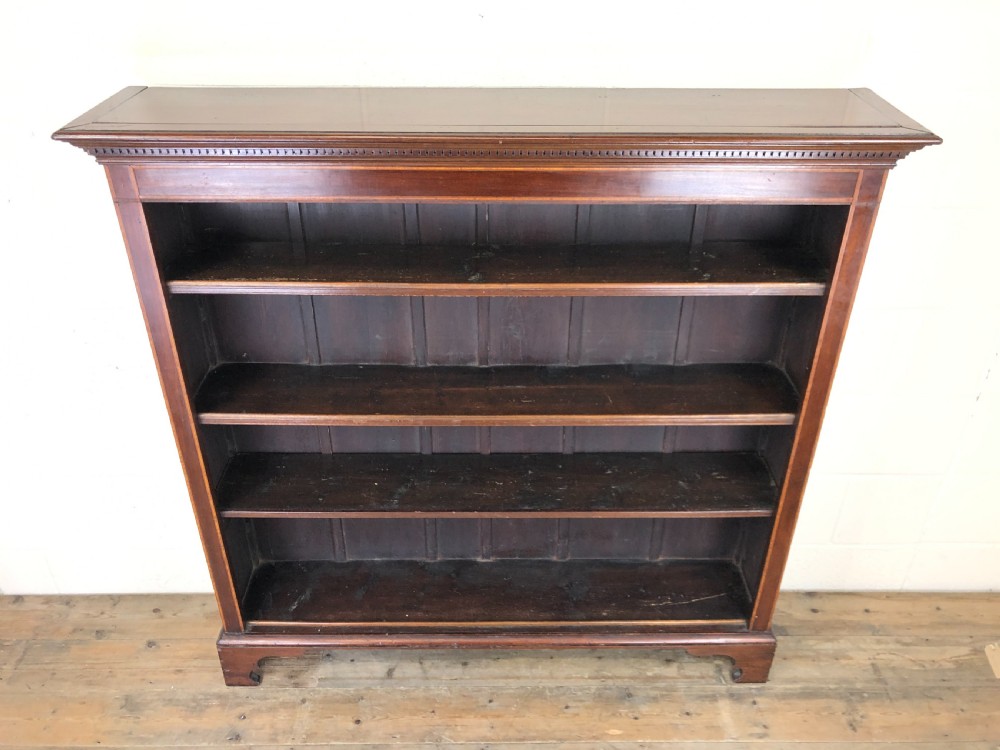 Victorian Inlaid Mahogany Freestanding Open Bookcase View III