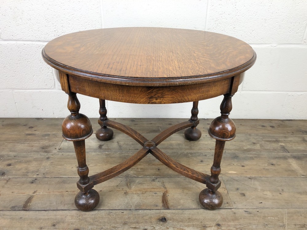 Early 20th Century Antique Oak Circular Occasional Table 