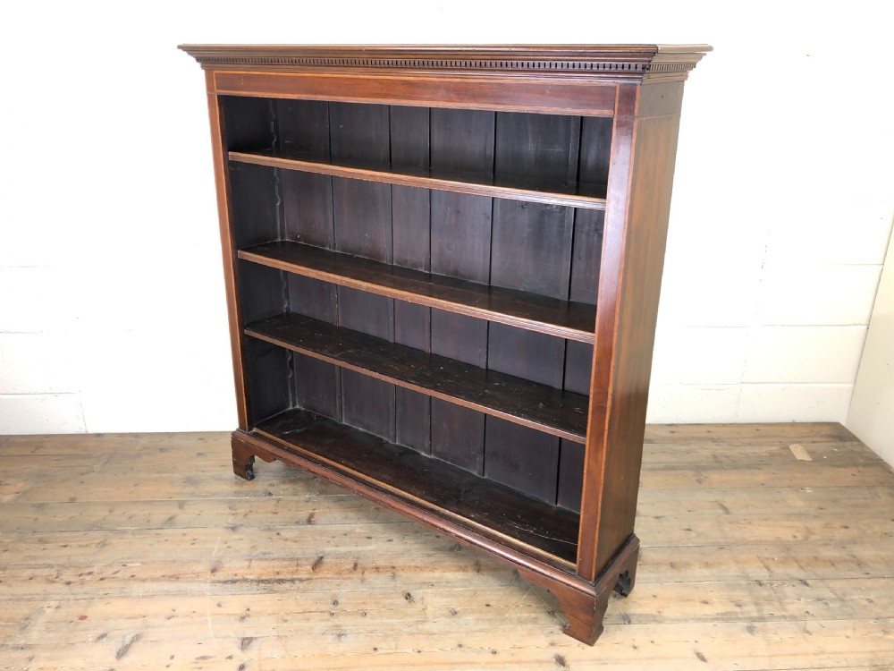 Victorian Inlaid Mahogany Freestanding Open Bookcase View VII