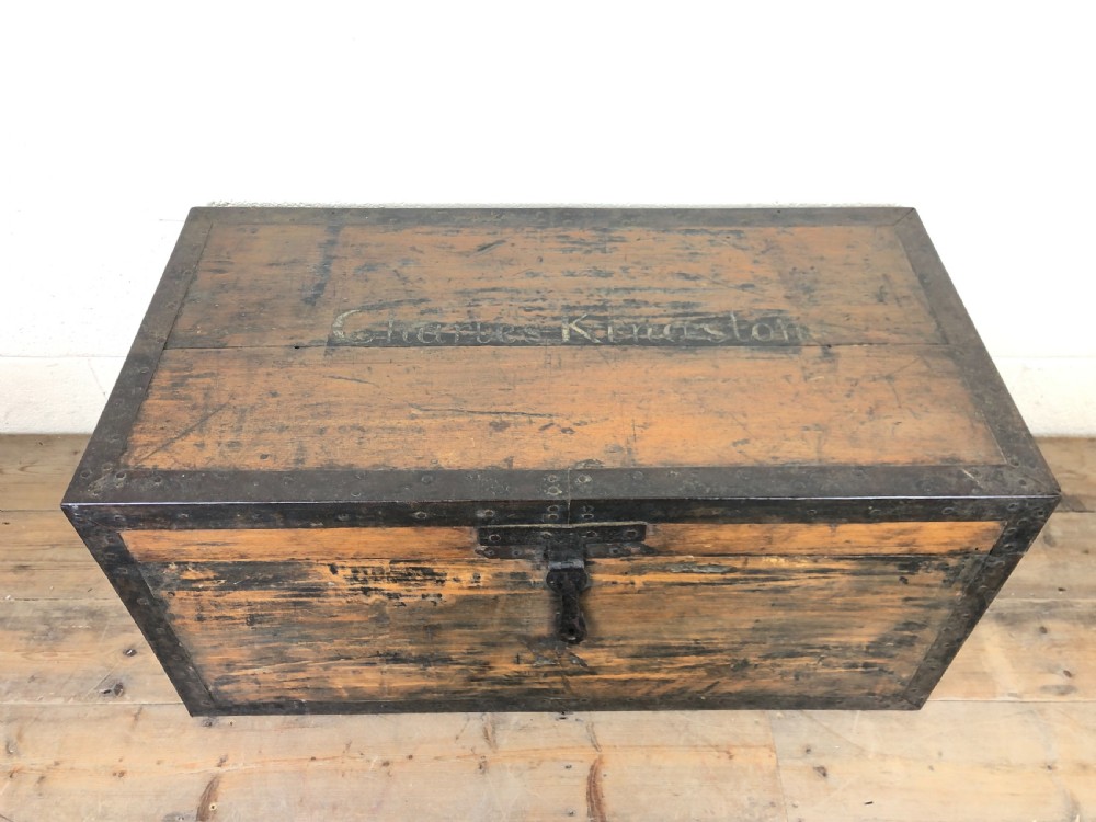 Wooden Metal Bound Travel Trunk – Charles Kingston  View II