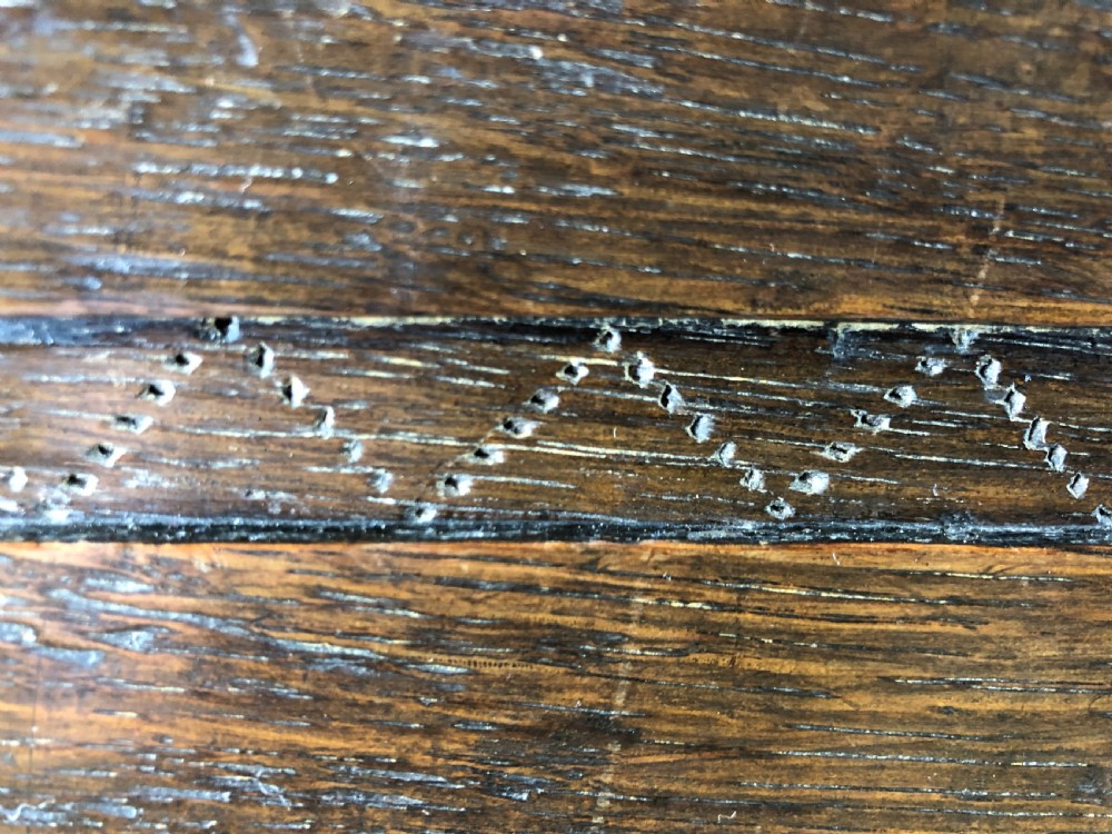 Antique 18th Century Oak Coffer with Panel Front View XIII