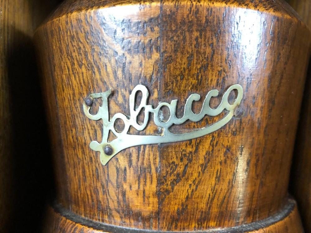 Antique Edwardian Oak Smoker’s Cabinet View X