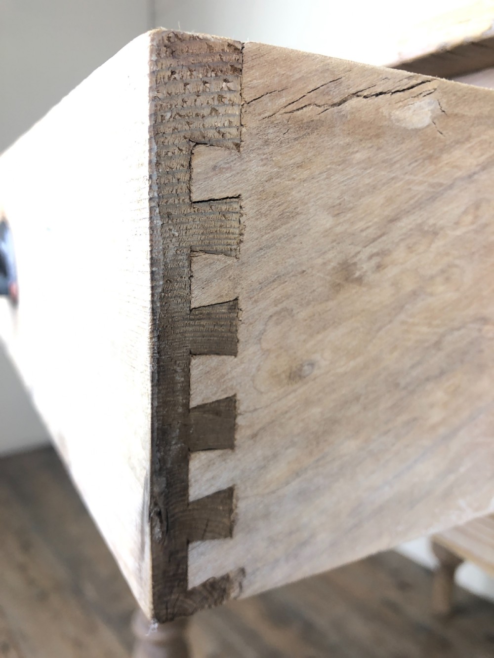 Antique Pine Two Drawer Farmhouse Kitchen Table View IX