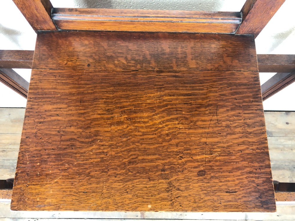 Antique Oak Hall Stand with Mirror  View IV