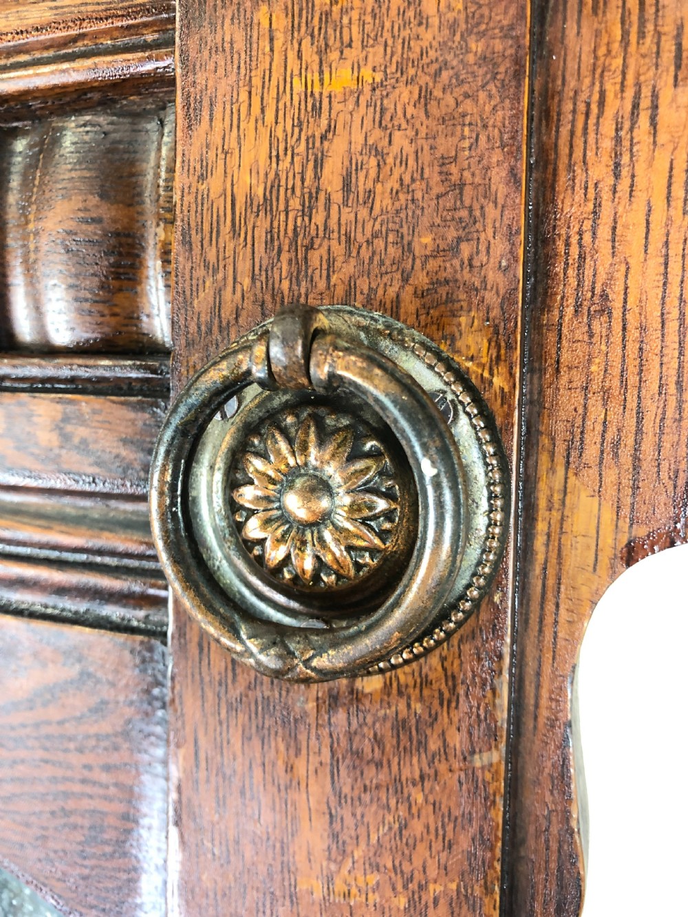 Antique Oak Hall Stand with Mirror  View VI