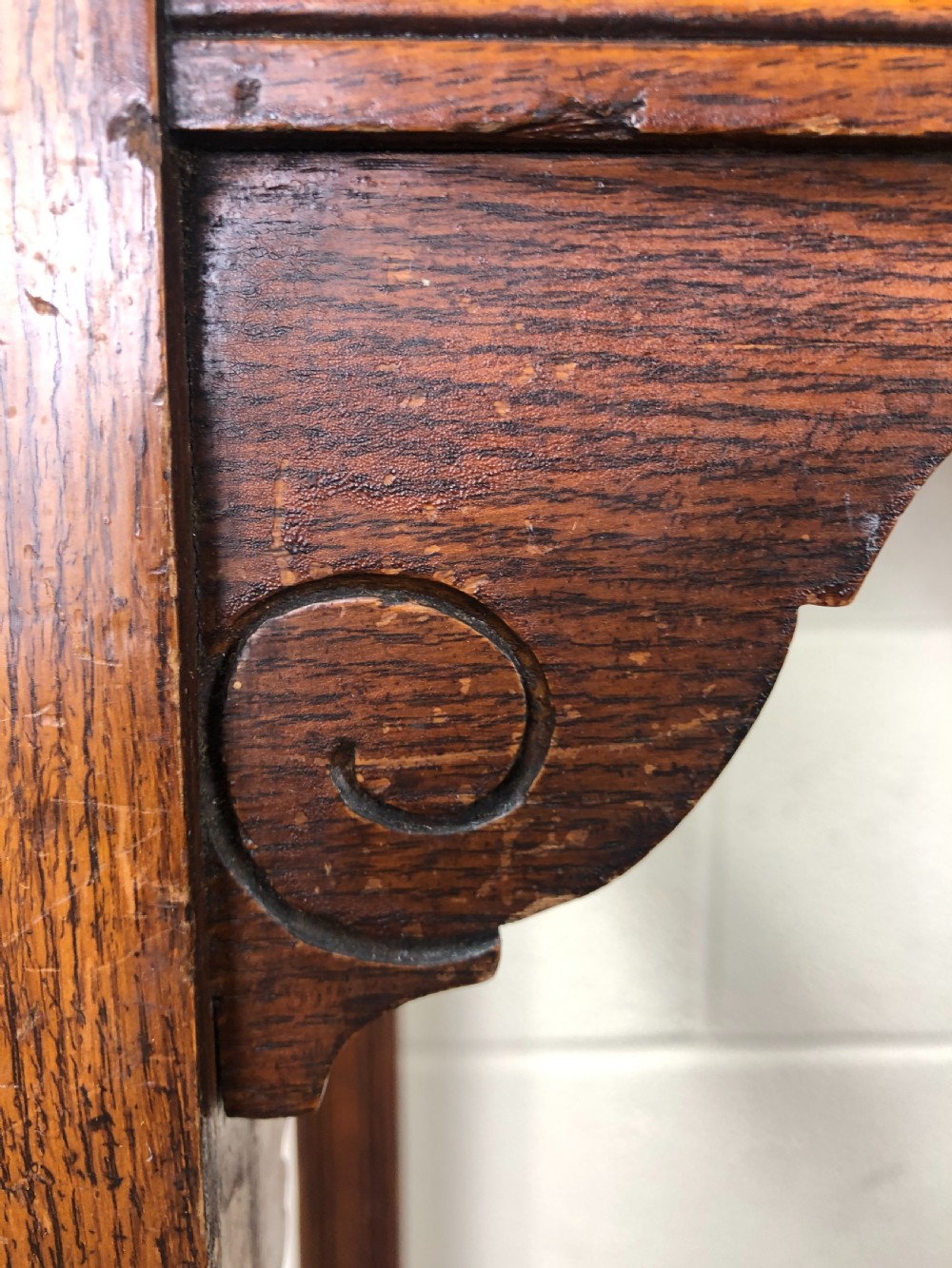 Antique Oak Hall Stand with Mirror  View XI