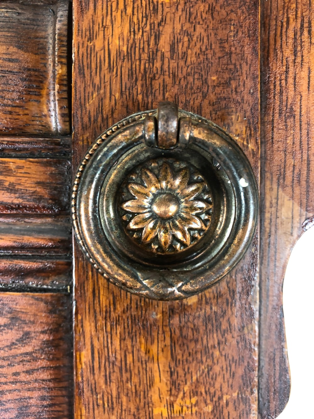 Antique Oak Hall Stand with Mirror  View XIV