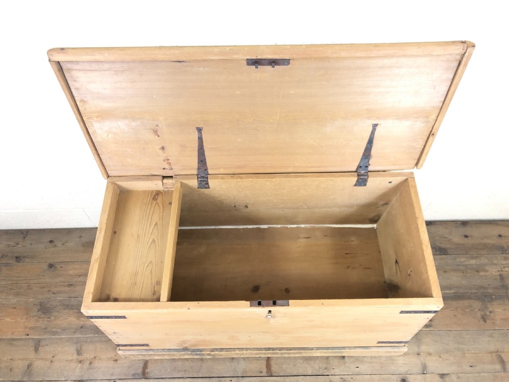 19th Century Antique Pine Sea Trunk or Sea Chest View VI