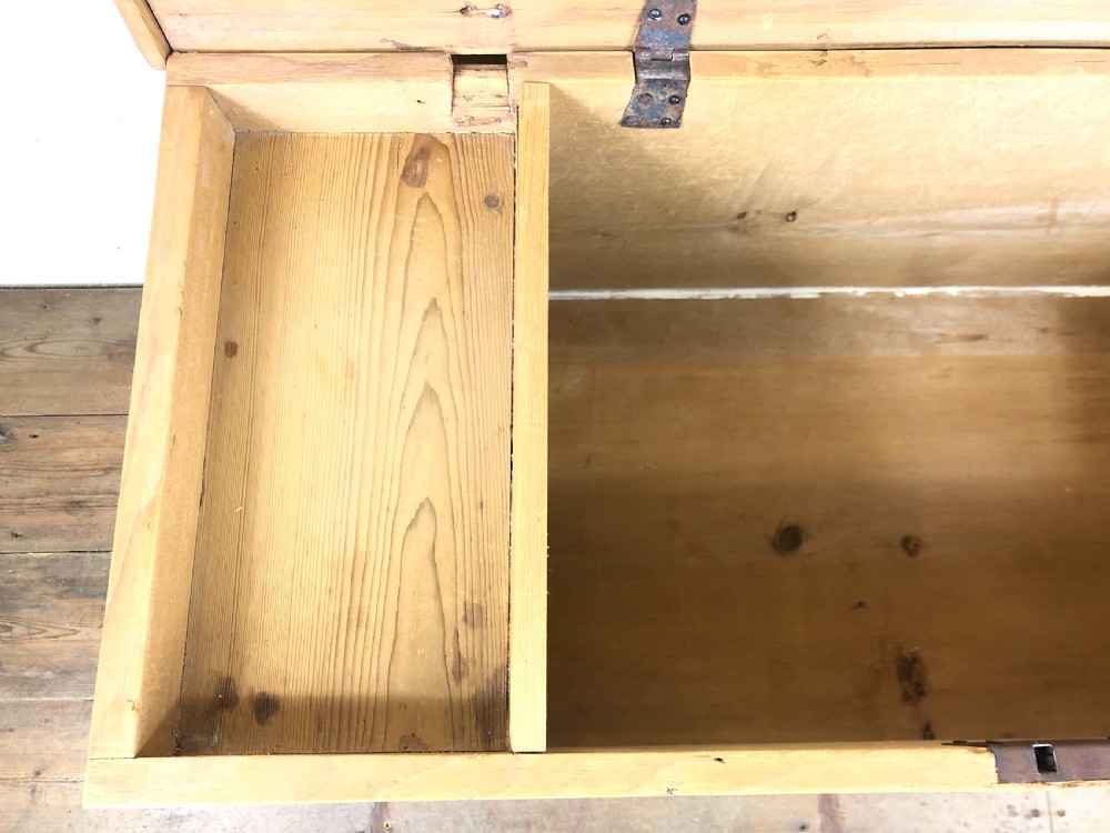19th Century Antique Pine Sea Trunk or Sea Chest View VII