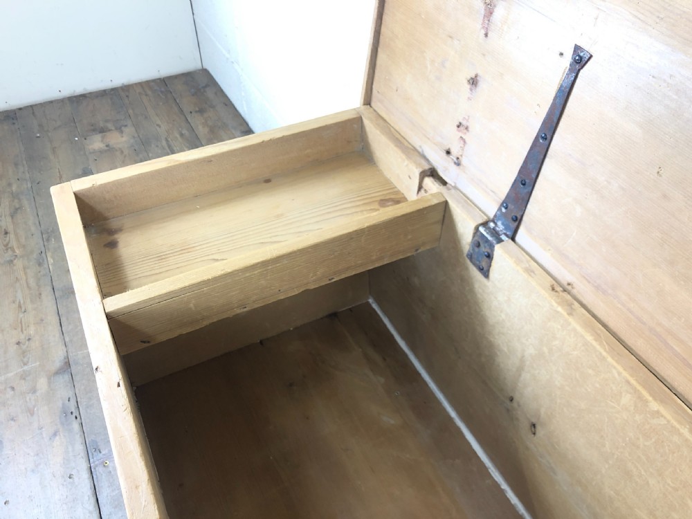 19th Century Antique Pine Sea Trunk or Sea Chest View VIII