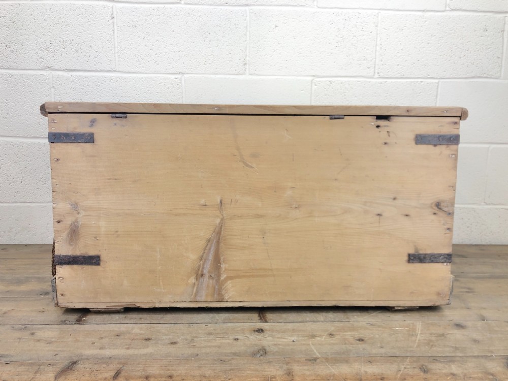 19th Century Antique Pine Sea Trunk or Sea Chest View XIV