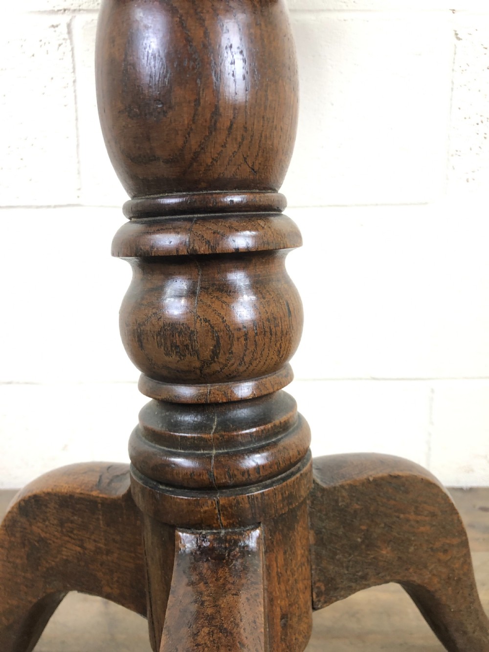 19th Century Oak Circular Tilt Top Tripod Table View IV