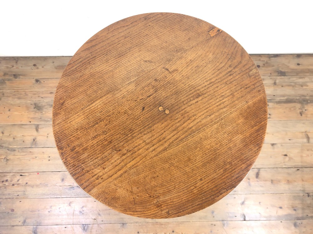 19th Century Oak Circular Tilt Top Tripod Table View VI
