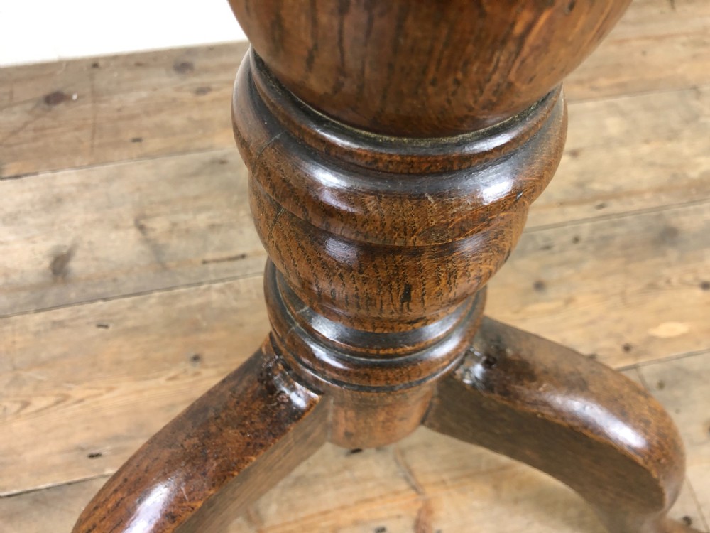 19th Century Oak Circular Tilt Top Tripod Table View XII