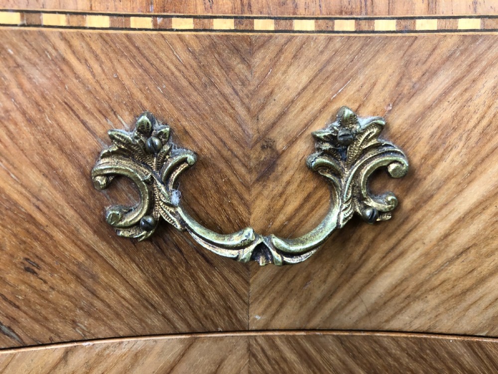 Antique French Kingwood Kidney Shaped Bedside Cabinet View VII