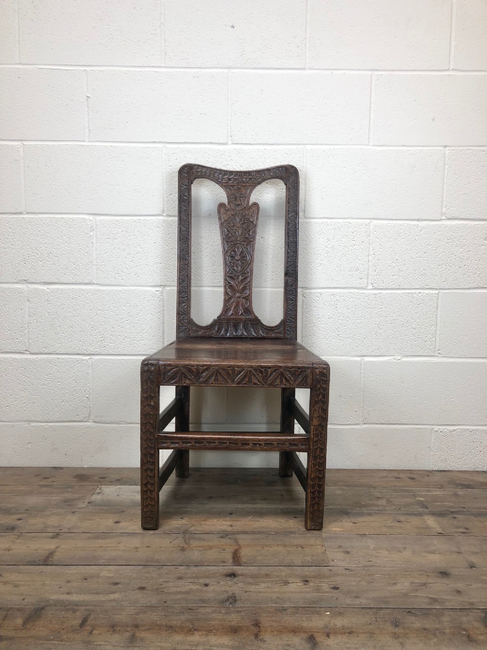 Antique Victorian Carved Oak Chair