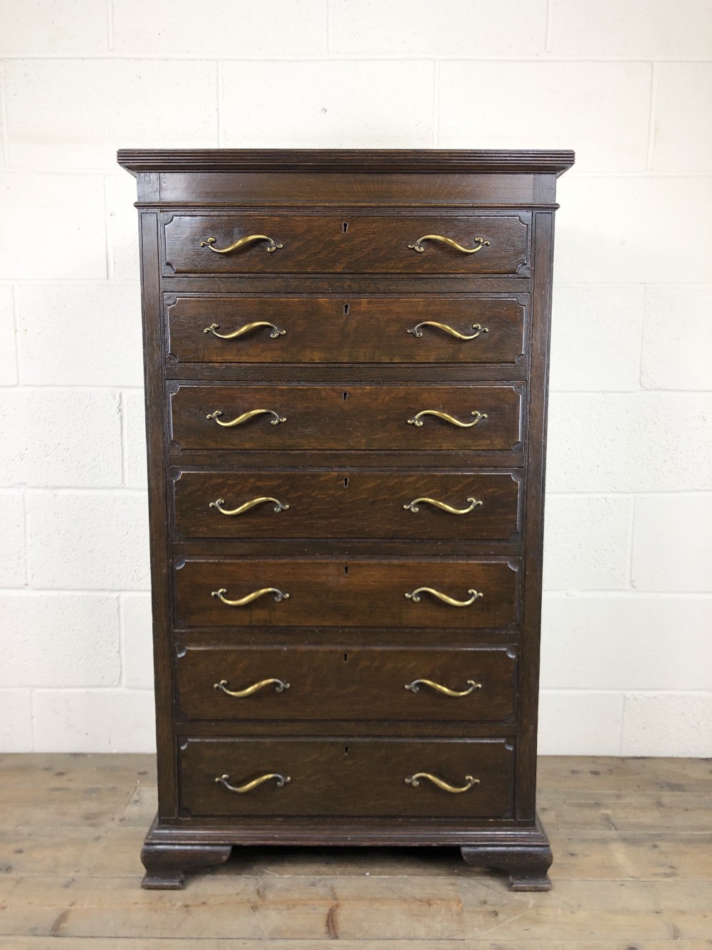 Early 20th Century Antique Oak Narrow Chest of Drawers