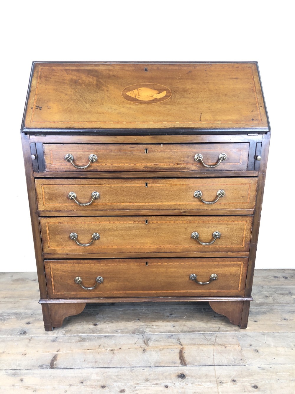 Edwardian Mahogany Inlaid Fall Front Bureau 