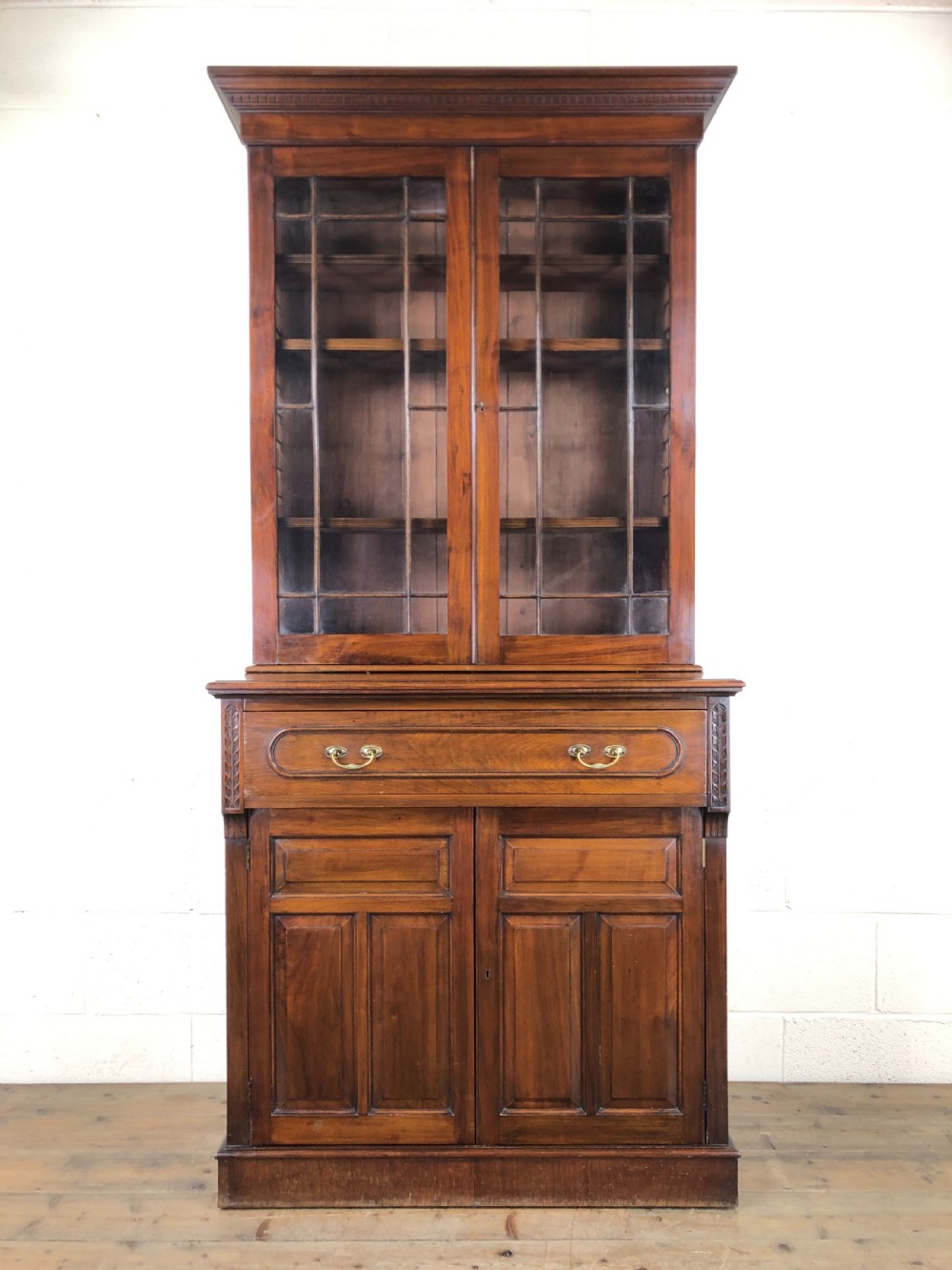 Antique 19th Century Two Stage Mahogany Bookcase 