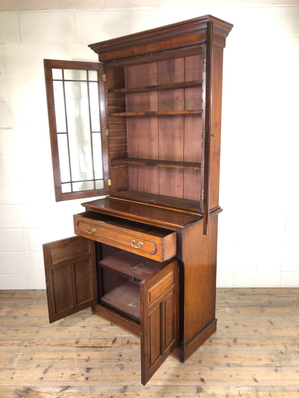 Antique 19th Century Two Stage Mahogany Bookcase  View XVII
